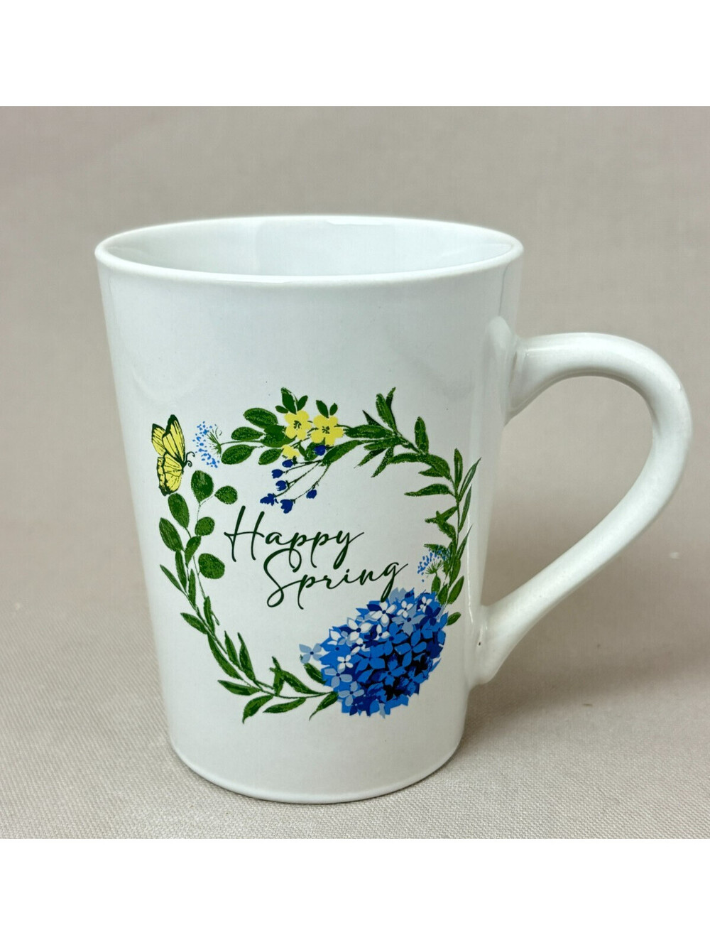 Royal Norfolk Happy Spring Coffee Mug Floral Hydrangea Butterfly Ceramic Cup